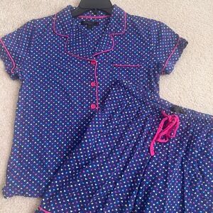 Disney Luxe Mickey Mouse Pajama Set Women's M Short‎ Sleeve Mickey Mouse